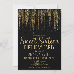 Invitation Parties scintillant d'or frange rideau doux 16 Inv