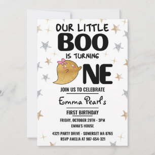 Invitation Parties scintillant d'or Halloween Premier anniver
