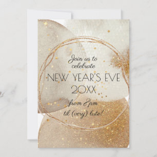 Invitation Parties scintillant d'or moderne Nouvel An