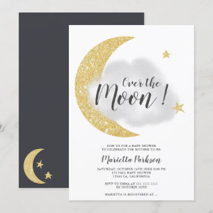 Invitation Parties scintillant d'or moderne sur le baby showe