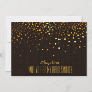 Invitation Parties scintillant d'or noir Serez-vous ma femme 