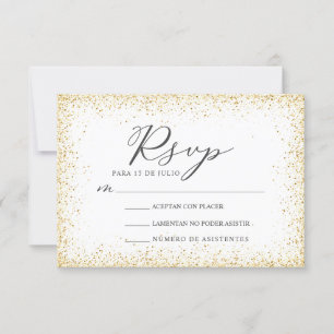 Invitation Parties scintillant d'or Nuestra Boda Mariage espa