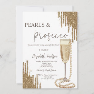 Invitation Parties scintillant d'or perles de poursuites Fête