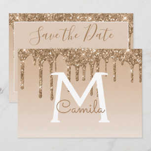 Invitation Parties scintillant d'or Quinceanera Enregistrer l