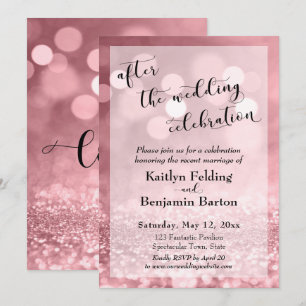 Invitation Parties scintillant d'or rose après la fête du Mar