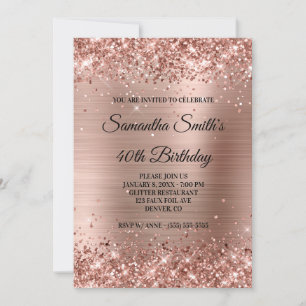 Invitation Parties scintillant d'or rose et brillante huile 4