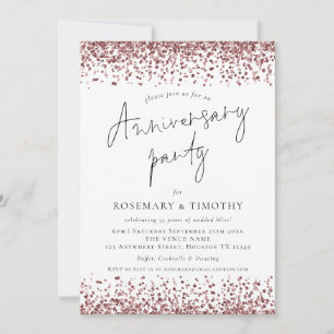 Invitation Parties scintillant d'or rose fête d'anniversaire