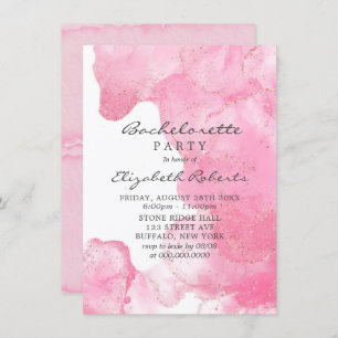 Invitation Parties scintillant d'or rose Fumée Bachelorette P