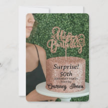 Parties scintillant d'or rose gâteau d'anniversair