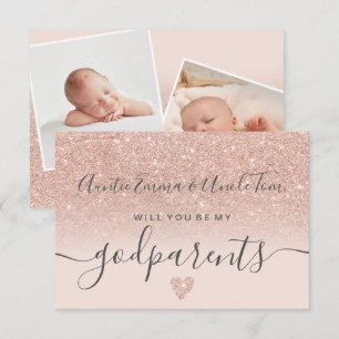 Invitation parties scintillant d'or rose moderne être mes par