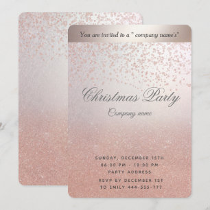 Invitation parties scintillant d'or rose ombre entreprise fêt