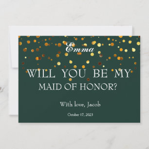 Invitation Parties scintillant D'Or Serez-Vous Ma MAIN D'HONN
