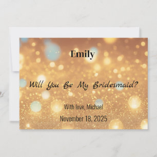 Invitation Parties scintillant d'or Serez-vous ma servante d'