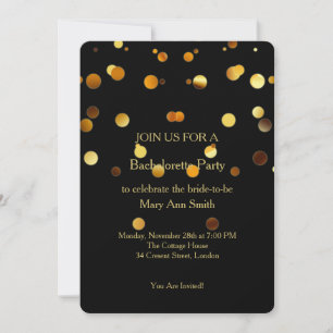 Invitation Parties scintillant d'or Sparkles Confetti Bachelo