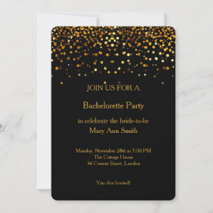 Invitation Parties scintillant d'or Sparkles Confetti Bachelo