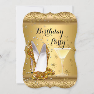 Invitation Parties scintillant d'or talons hauts Cocktail Ann