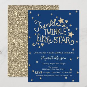 Invitation Parties scintillant d'or Twinkle Baby shower Littl