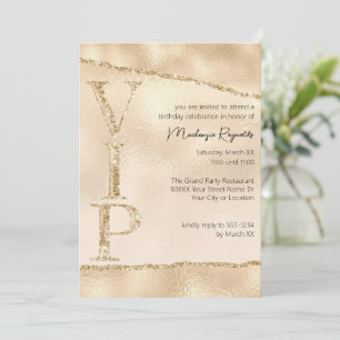 Invitation Parties scintillant dorée brillante VIP Party