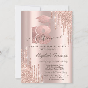 Invitation Parties scintillant Drips Rose Gold Grad Cup 18e a