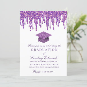 Invitation Parties scintillant Drive Purple Graduation Invita