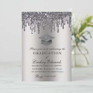 Invitation Parties scintillant Driver Silver Graduation