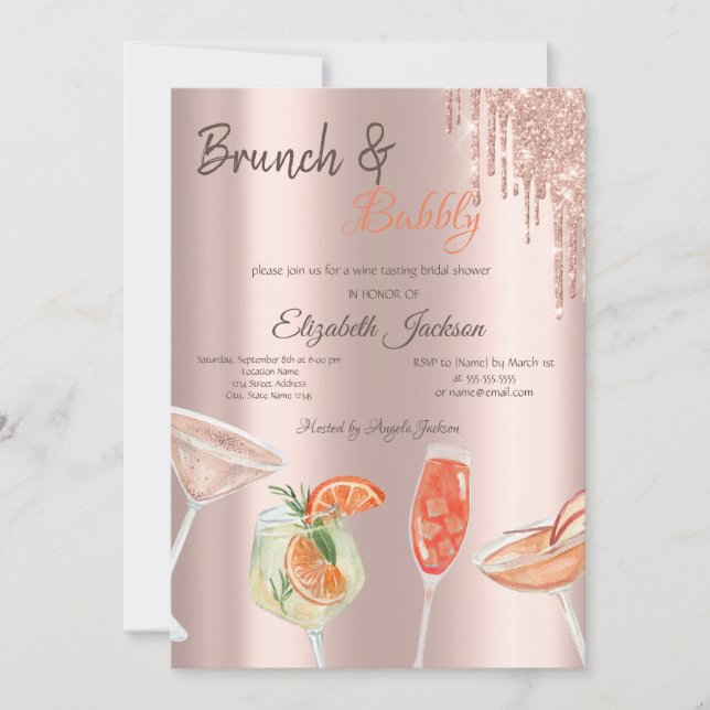 Invitation Parties scintillant Drives Cocktails Brunch & Bubb (Devant)