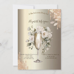 Invitation Parties scintillant Drives Floral Verre Champagne 
