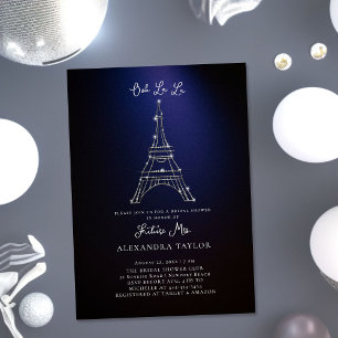 Invitation Parties scintillant Eiffel Paris Fête des mariées 