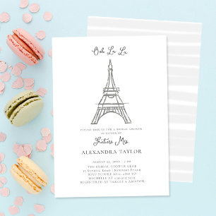 Invitation Parties scintillant Eiffel Paris Minimal Fête des 