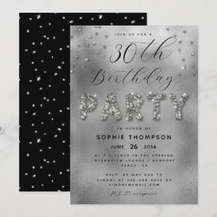 Invitation Parties scintillant Élégante Étincelle Fête d'anni