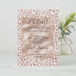 Invitation Parties scintillant Empreinte de léopard blanc bro