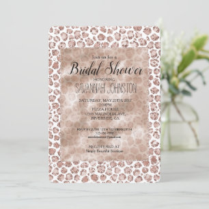 Invitation Parties scintillant Empreinte de léopard blanc bro