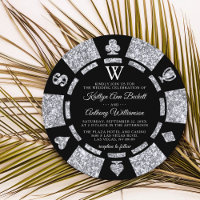 Parties scintillant en argent Monogram Poker Chip