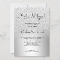 Parties scintillant en argent ombre Bat mitzvah en