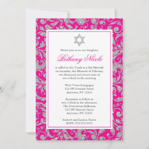 Invitation Parties scintillant en argent rose chaud tourbillo