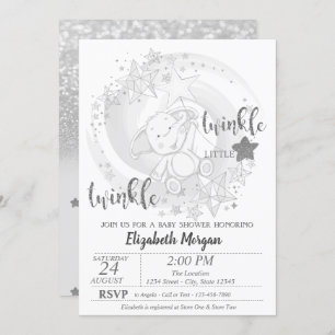 Invitation Parties scintillant en argent Twinkle Star, Baby s