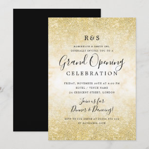 Invitation Parties scintillant en marbre doré Grand ouverture