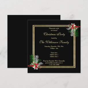 Invitation Parties scintillant en or brillant et décorations