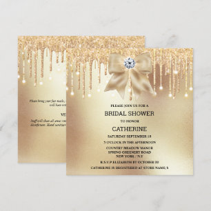 Invitation Parties scintillant en or diamant à chaîne de chim