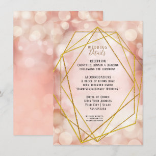 Invitation Parties scintillant en or rose pâle Twinkles lumiè