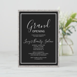 Invitation Parties scintillant encadrée Noir & Blanc Grand Ou