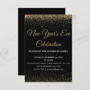 Invitation parties scintillant étincelante du Nouvel An 2018