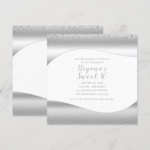 Invitation Parties scintillant étincelante en argent Glam Swe