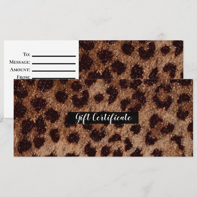 Invitation Parties scintillant étincelante Leopard Cheetah Ce (Devant / Derrière)