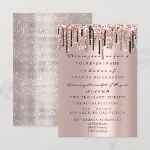 Invitation Parties scintillant étincelante Rose Drives Classy