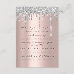 Invitation Parties scintillant étincelle gouttes argent Lux n