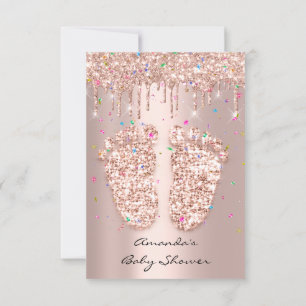 Invitation Parties scintillant étincelle Rose ConfettiPieds d