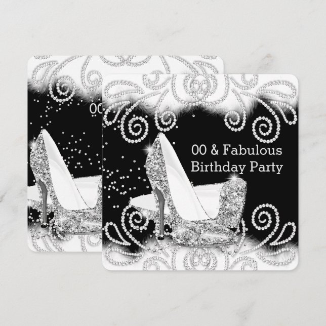 Invitation Parties scintillant fabuleuse Silver talons hauts  (Devant / Derrière)