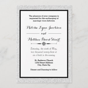 Invitation Parties scintillant Faux et cadre noir - Faire-par