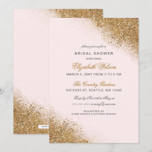 Invitation PARTIES SCINTILLANT FAUX Poussière Blush & Fête de